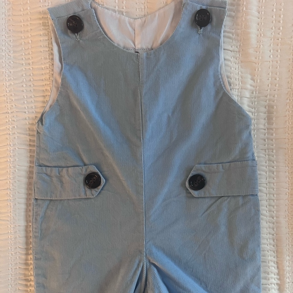 Blue Corduroy Sleeveless Romper